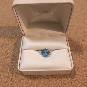 Blue Topaz White Gold Ring